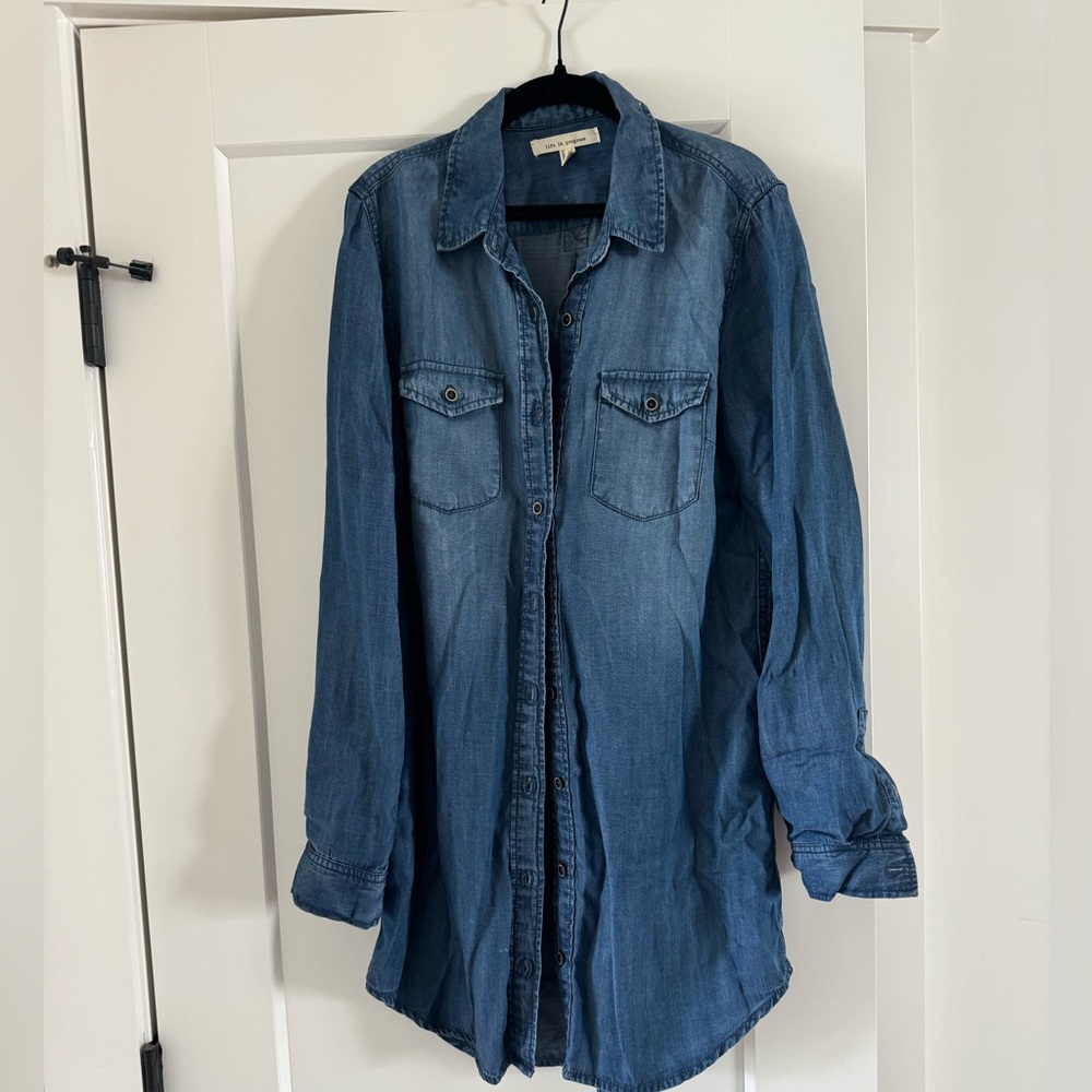 Chambray button up dress
